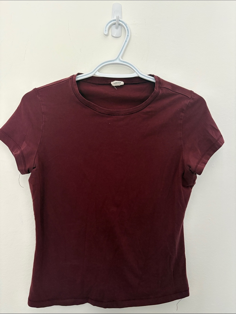 Garage Women's Short Sleeve Crewneck Tee - Burgundy